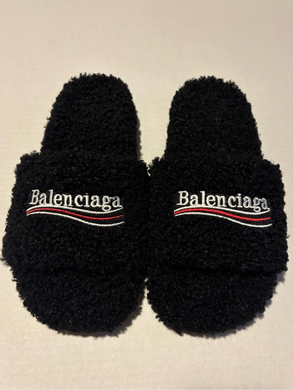 Balenciaga Fuzzy Slides “Black”